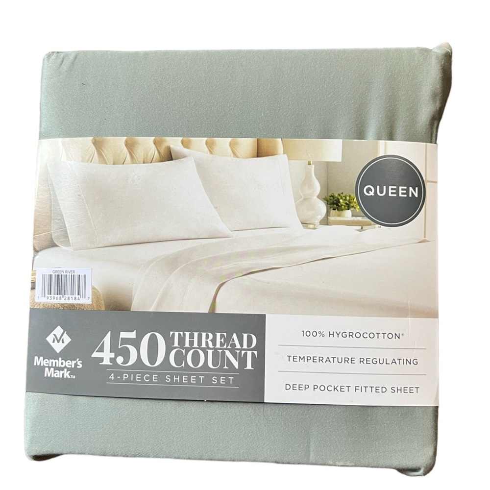 Queen Member's Mark 450 Thread Count  4-PIECE SHEET SET